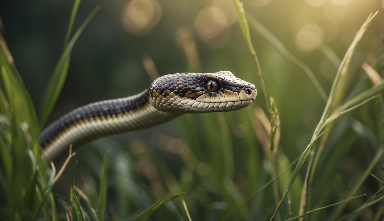 The grassy savanna is home to the campeira snake, with its distinctive markings and slender body, slithering through the tall grasses
