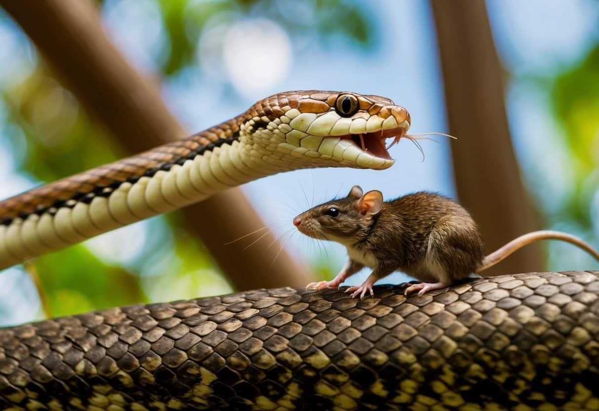 Cobra Comendo Rato: Comportamento Natural e Importância Ecológica 2 Uma cobra consumindo um rato em seu habitat natural