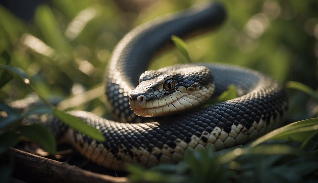 A serpent biting its own tail, forming a circular shape