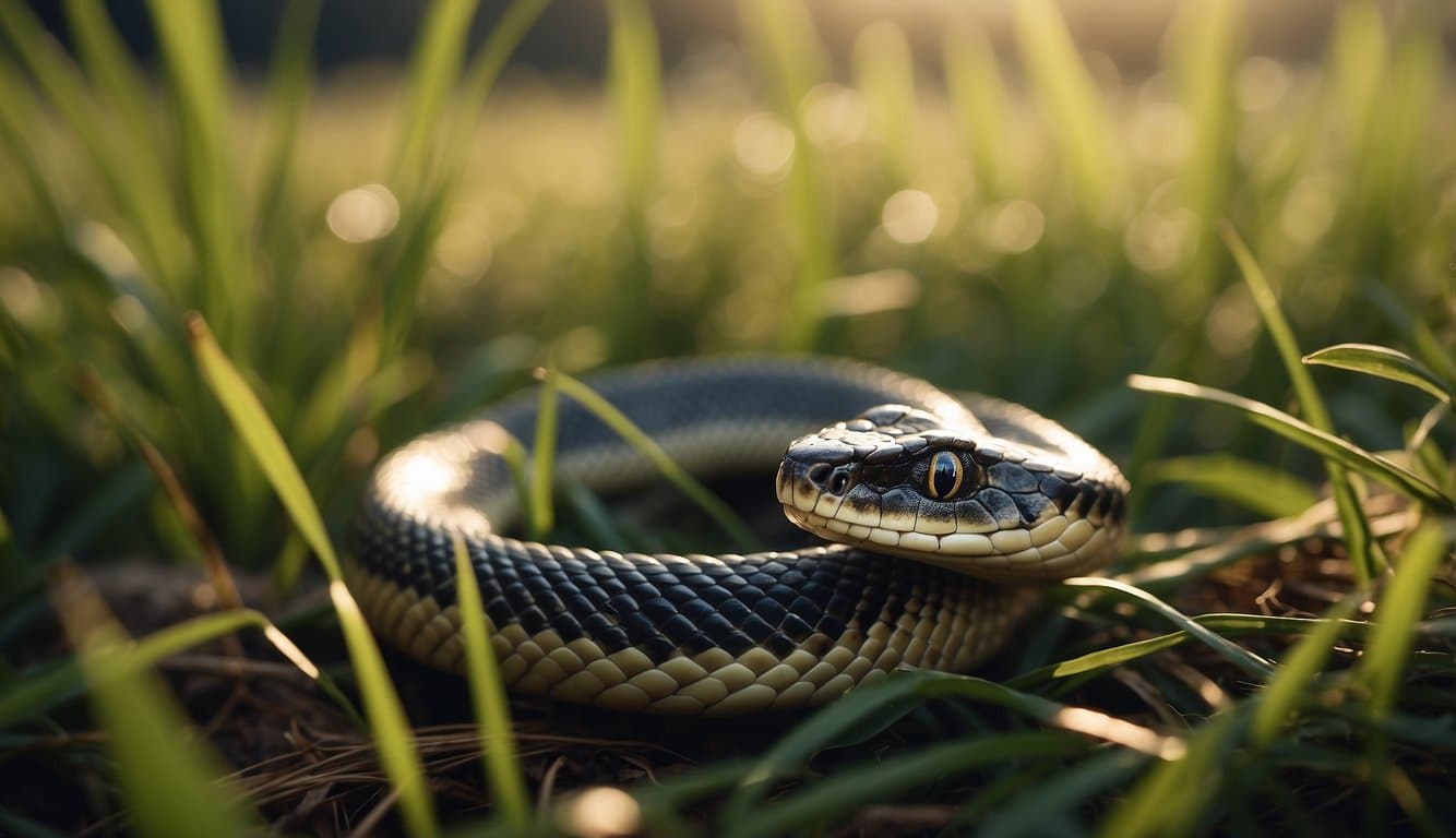 Como A Cobra Se Locomove: Conheça Os Diferentes Métodos Utilizados 2 A snake slithers through tall grass, its scales glistening in the sunlight. It moves with graceful undulations, navigating the terrain with ease