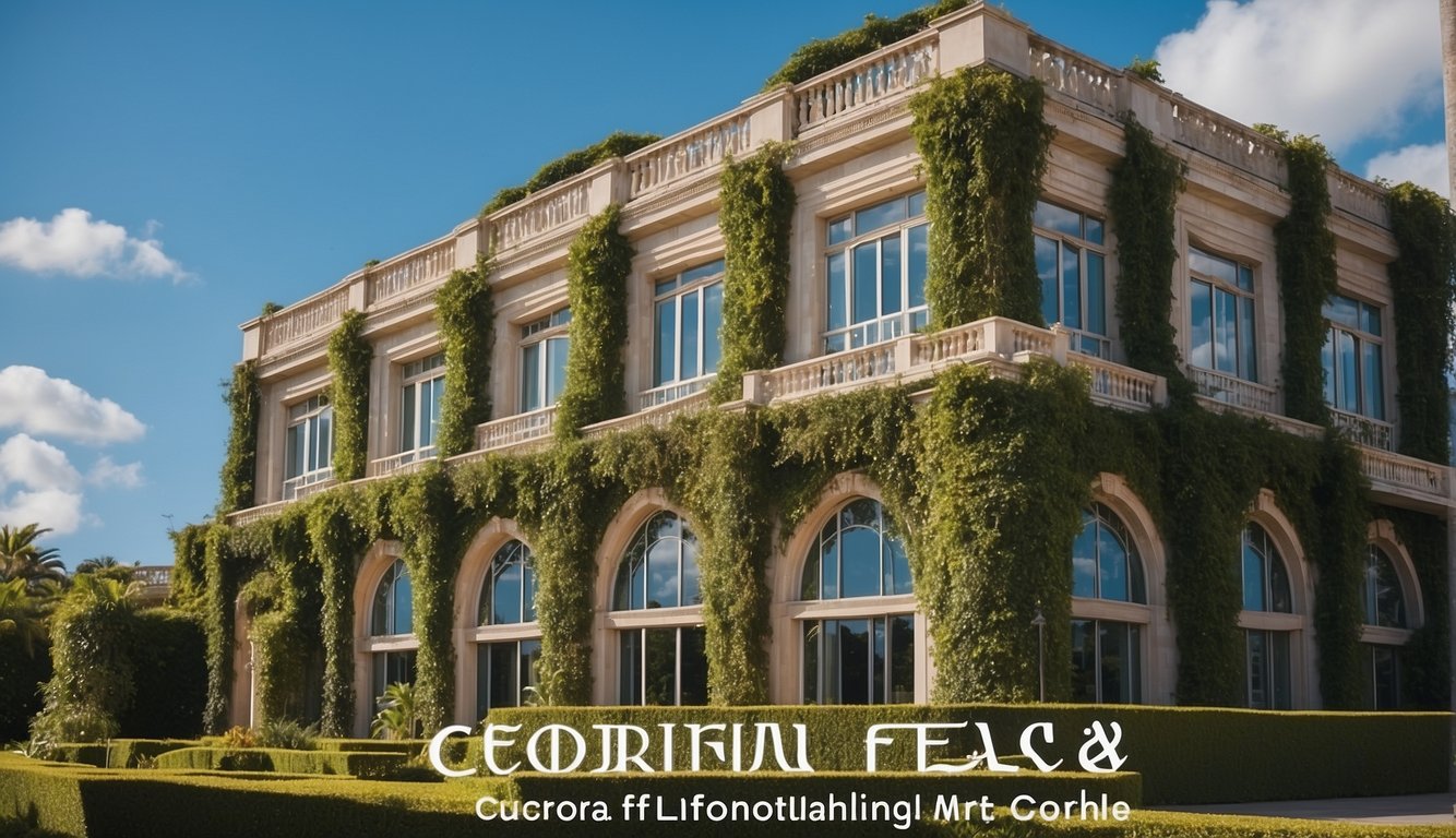 Fundação Cobra Coral: História E Atuação Da Organização 2 A grand building with the name "Cobra Coral Foundation" engraved on its facade, surrounded by lush greenery and a clear blue sky