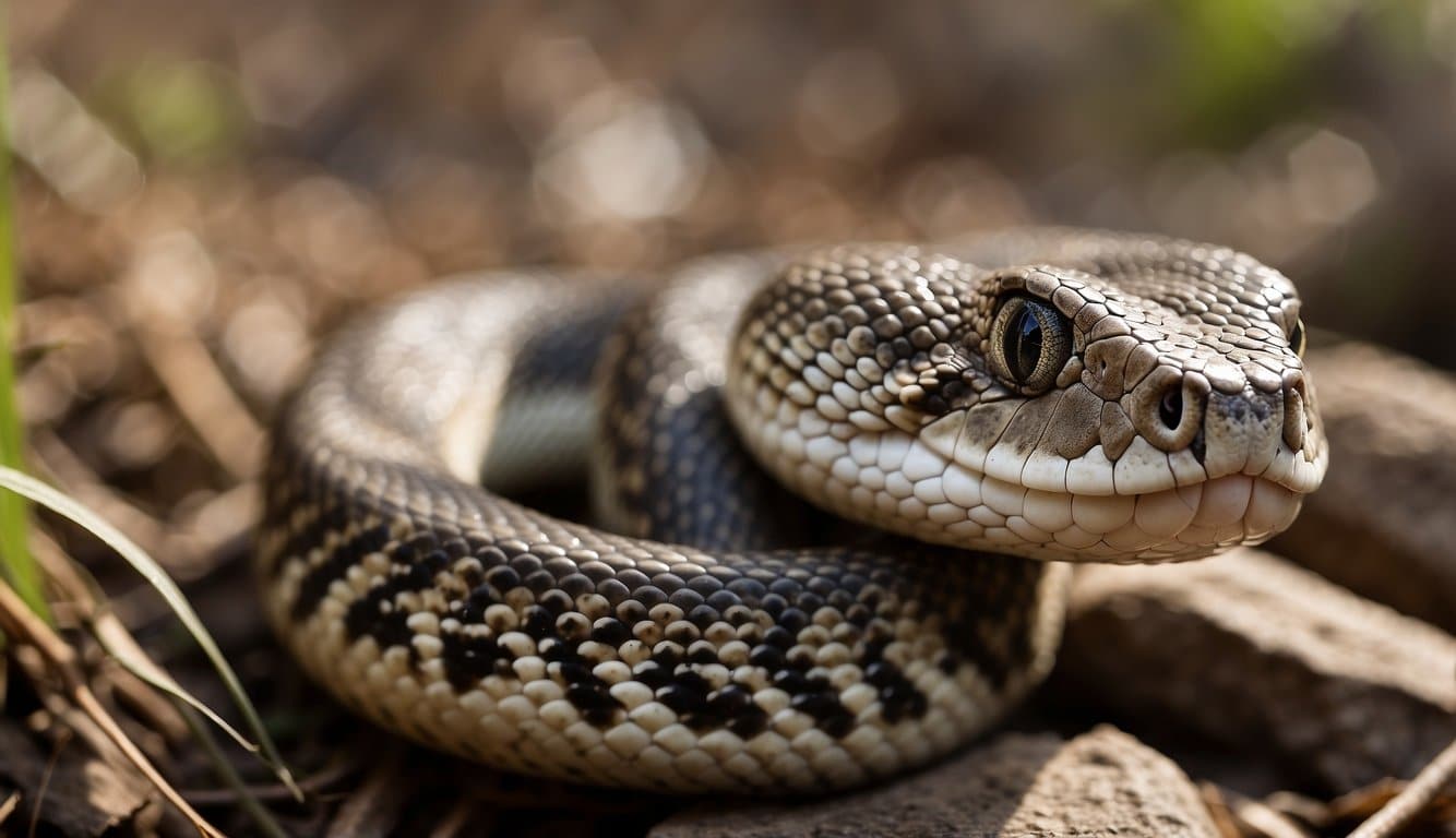 Pele De Cobra Cascavel: Características E Curiosidades 2 A rattlesnake's distinct features: diamond-shaped scales, triangular head, and a segmented rattle at the end of its tail