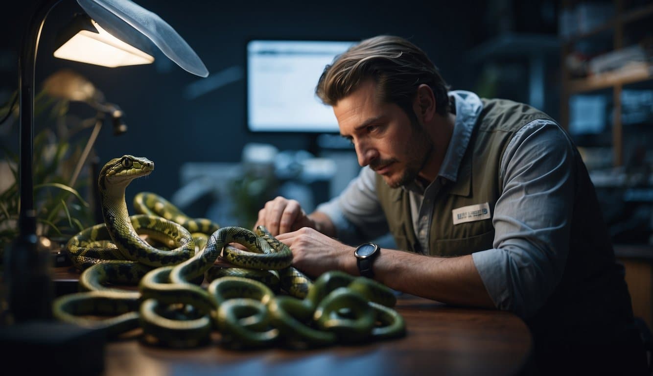 A snake researcher studies venom and defense mechanisms