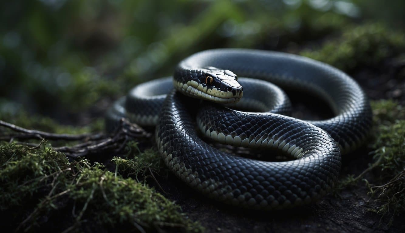 Piolho De Cobra Significado Espiritual: Descubra O Simbolismo Por Trás Desta Criatura 2 The negative aspects and warnings associated with the spiritual meaning of the snake's louse could be depicted through a dark and foreboding atmosphere, with twisted and tangled imagery symbolizing danger and caution