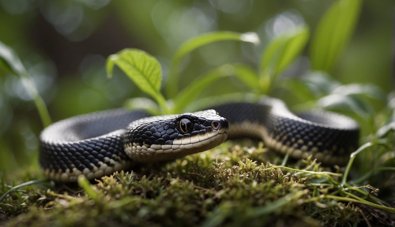 Qual A Menor Cobra Venenosa Do Mundo: Conheça A Espécie E Suas Características 2 A small venomous snake slithers through dense underbrush, its tiny fangs glistening with potent venom