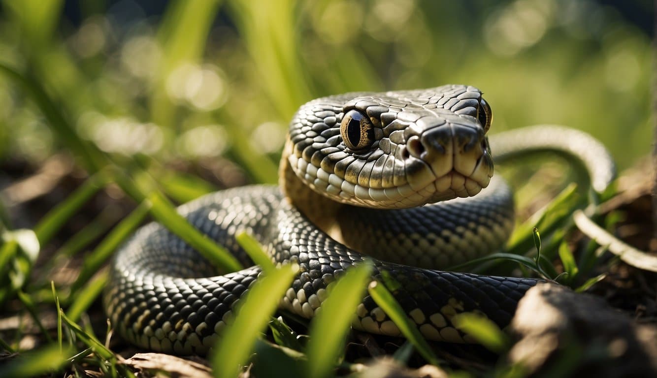 Serpente Classificações Inferiores: O Que São E Como Funcionam? 2 A snake slithers through the grass, its scales glistening in the sunlight. It belongs to the lower classifications of the serpent taxonomy