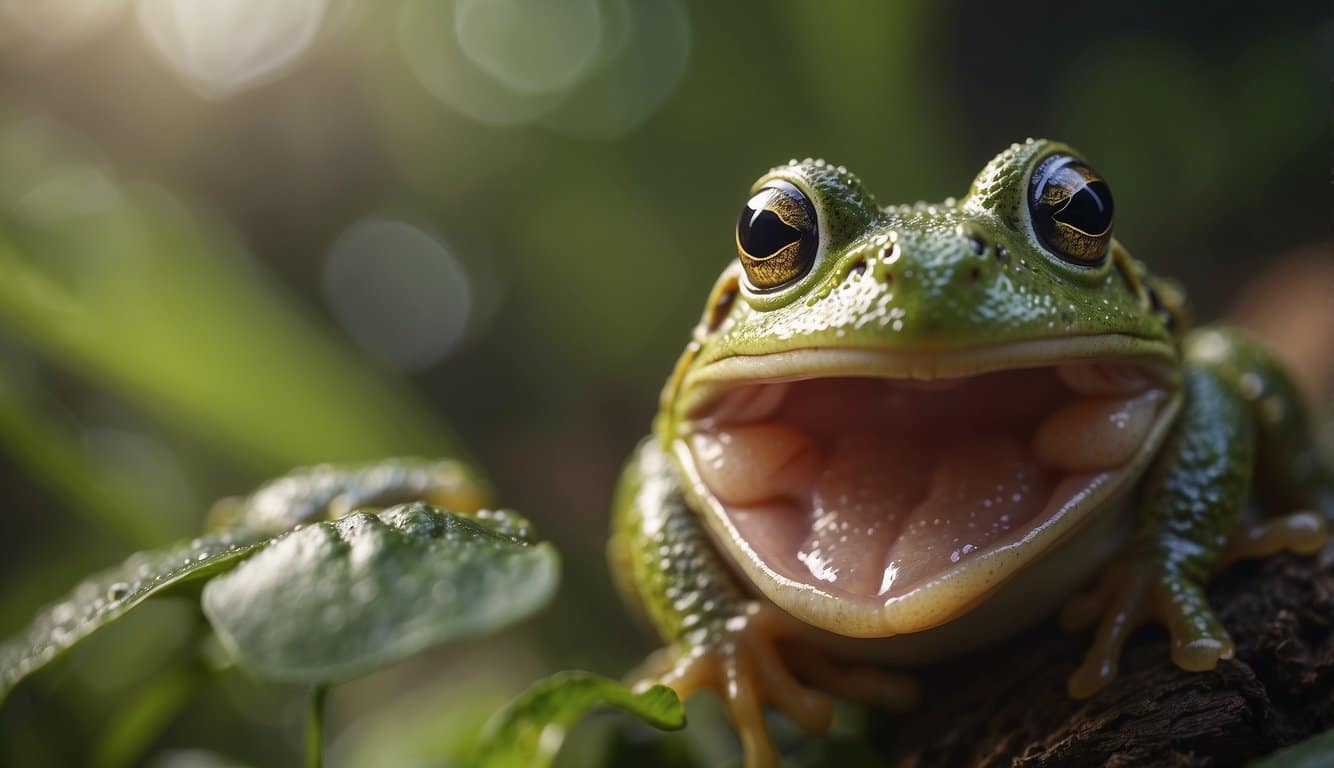 A frog's mouth being treated and prevented from disease