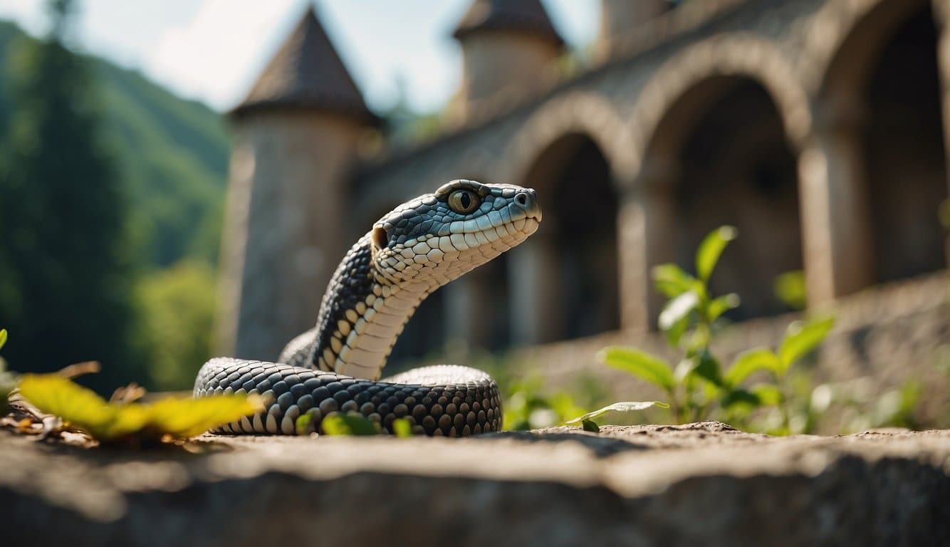 The curious cobra explores the magical castle of Ratimbum
