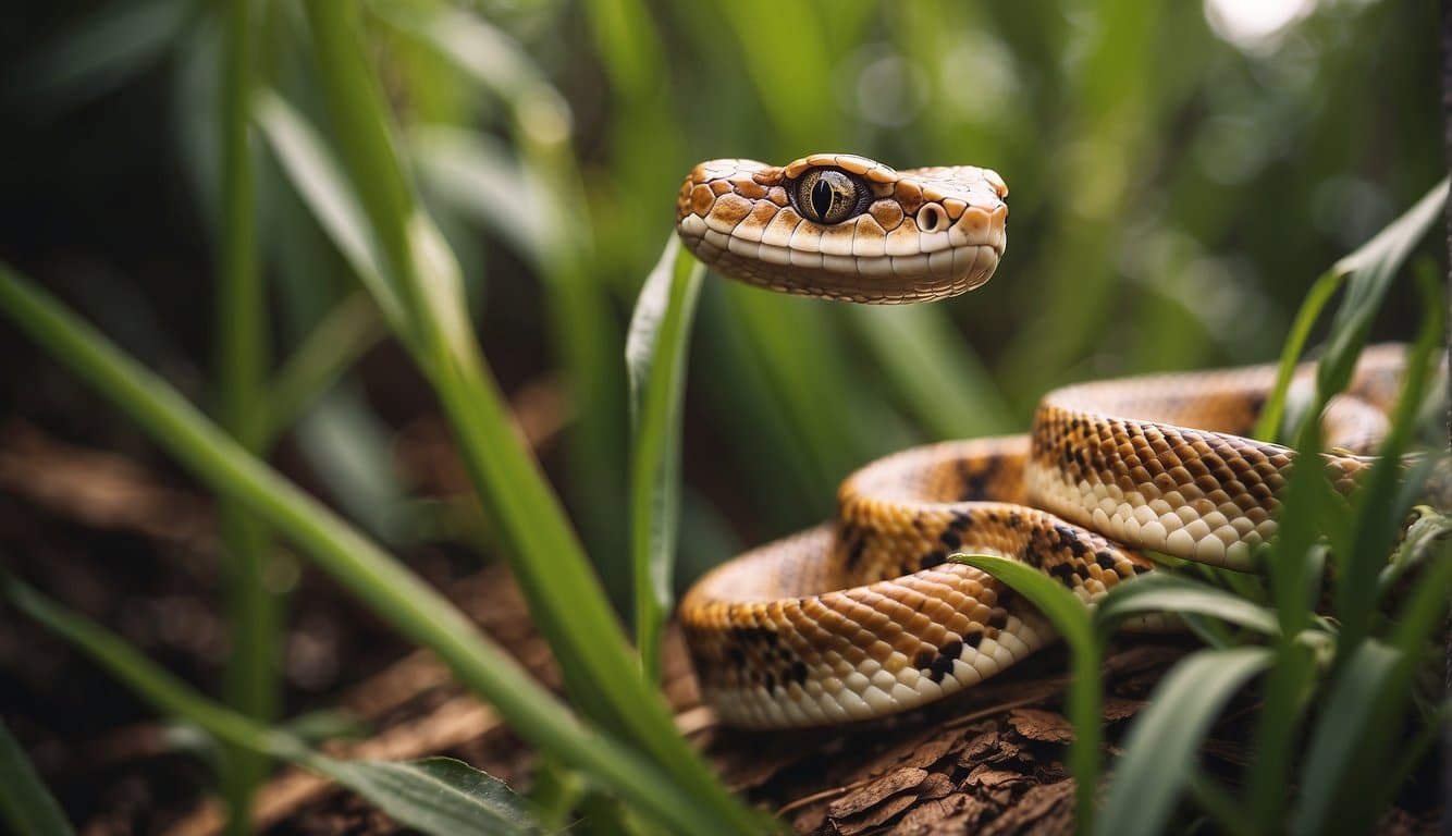 Cobra Do Milharal: Características E Prevenção 3 A corn snake slithers through tall stalks, hunting for prey in its natural habitat