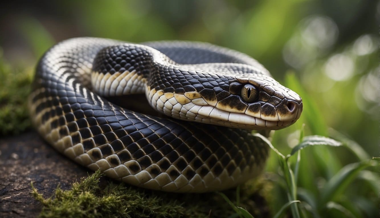 A snake biting its own tail, forming a circular shape