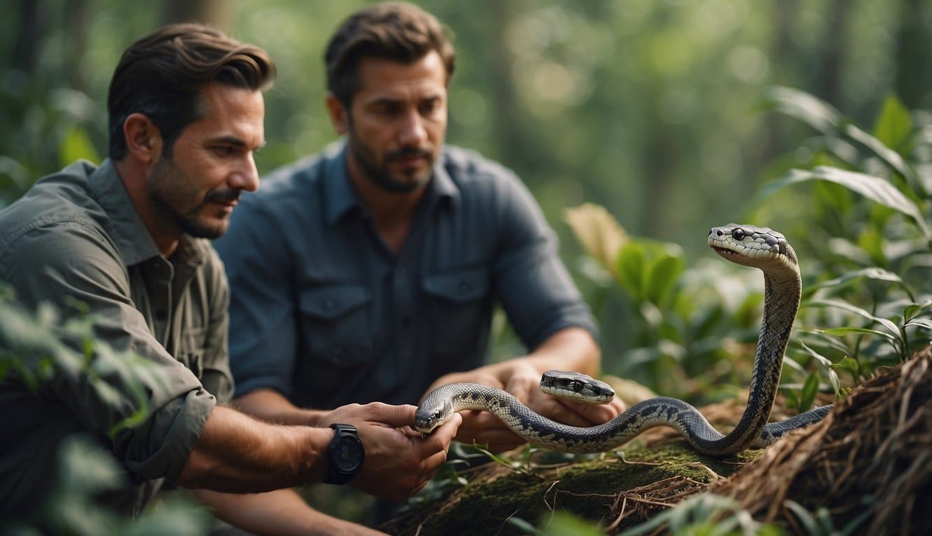 Conservationists engage with deaf snakes in their natural habitat