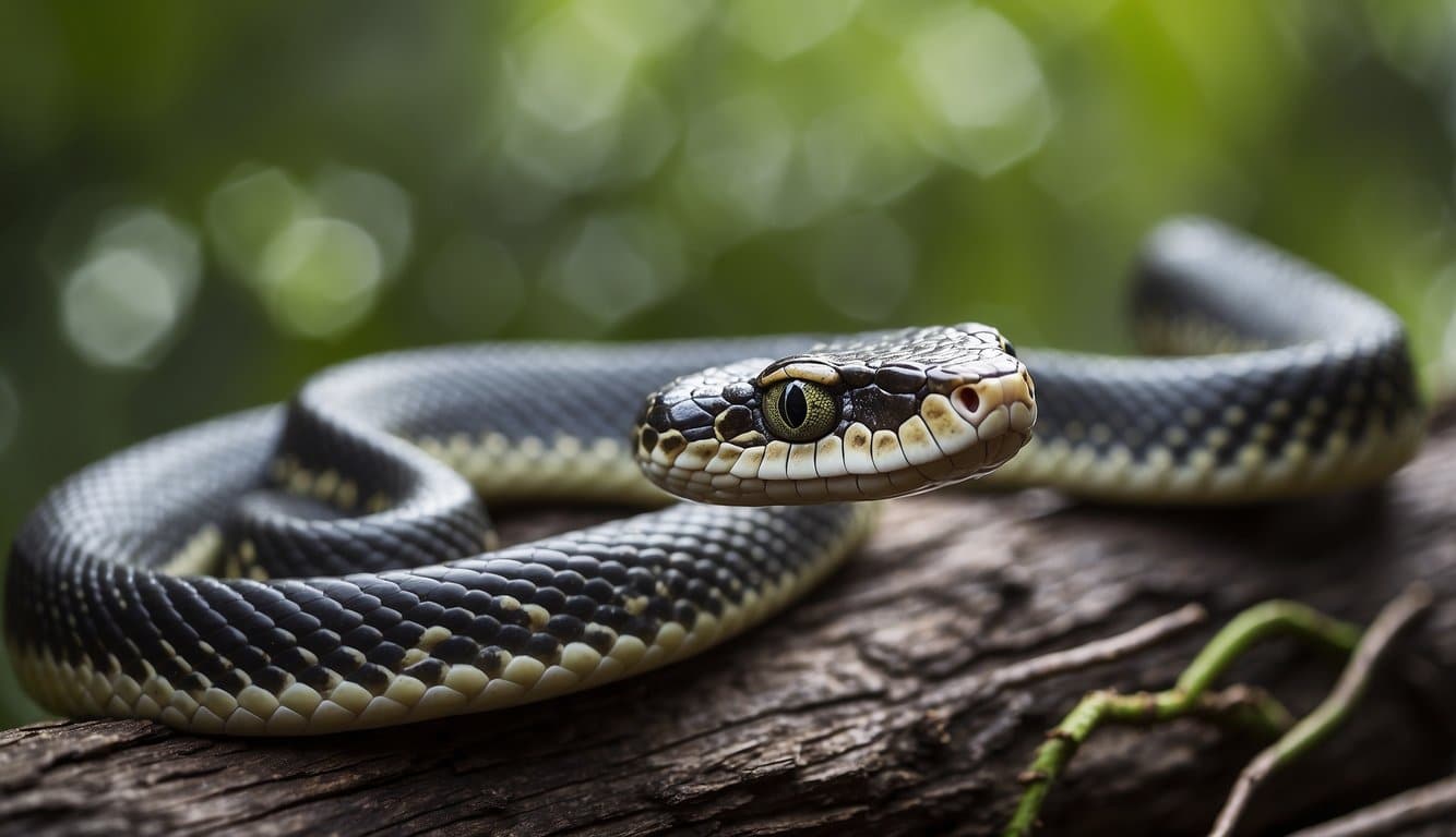 Cobra De Estimação Preço: Quanto Custa Ter Uma Cobra Em Casa? 4 A pet snake coiled on a branch, observing its surroundings with a calm and curious demeanor