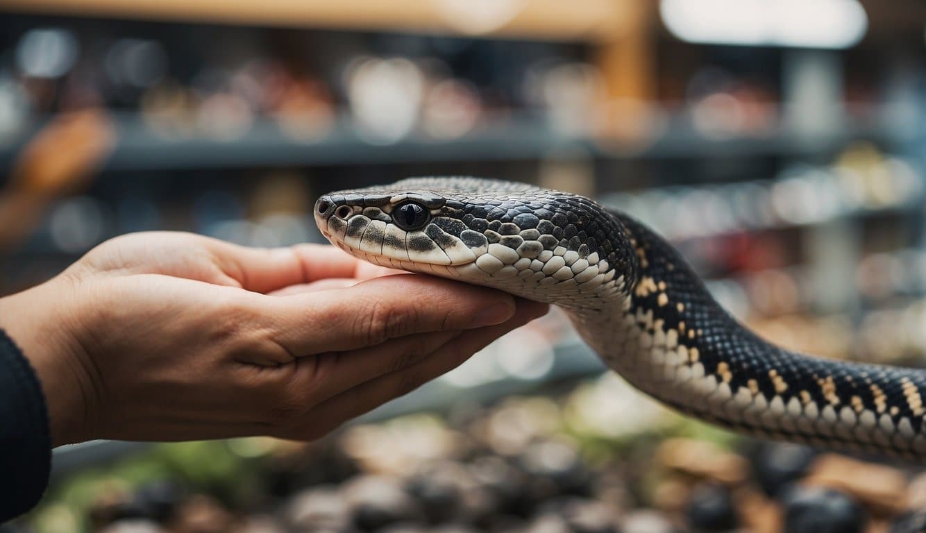 Preço Da Cobra Real Californiana: Quanto Custa E Onde Comprar 4 A person purchasing a California king snake at a pet store