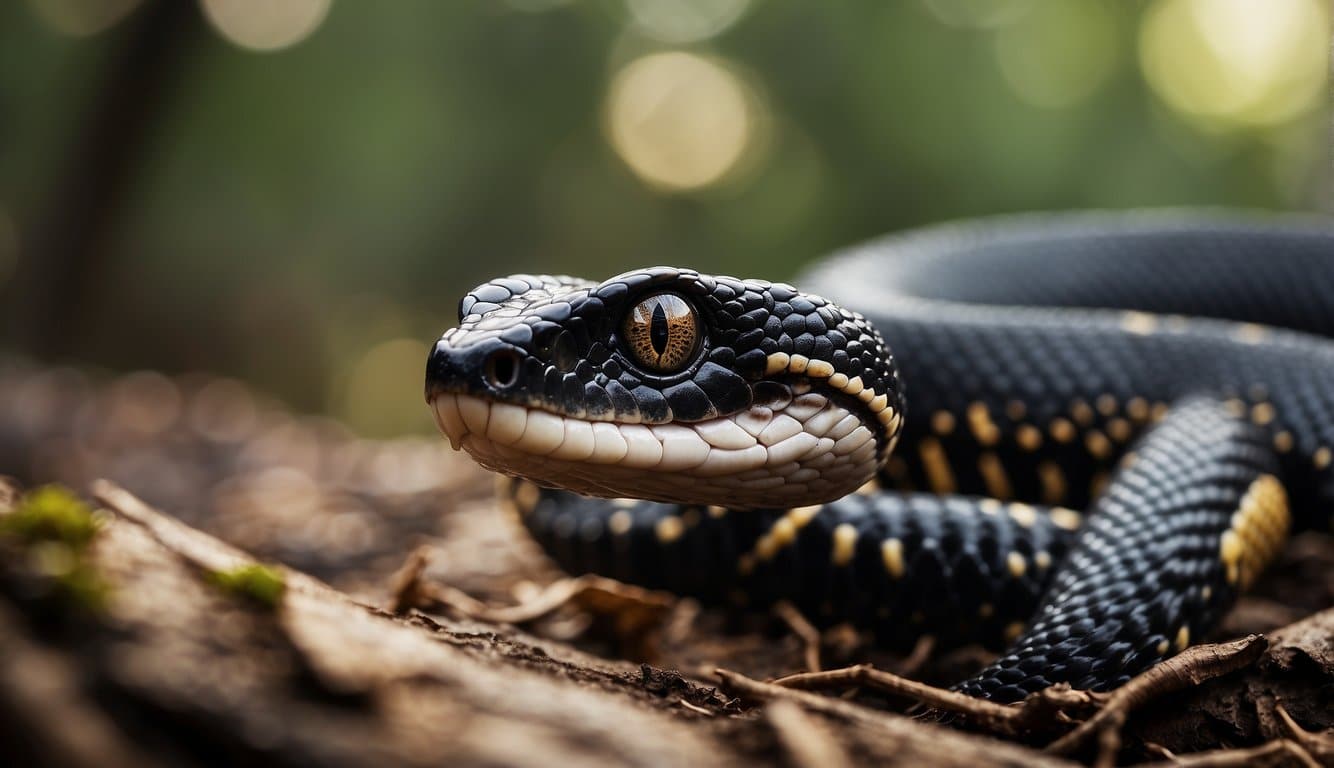A cobra salamanta with venom, surrounded by human interference in a conservation area