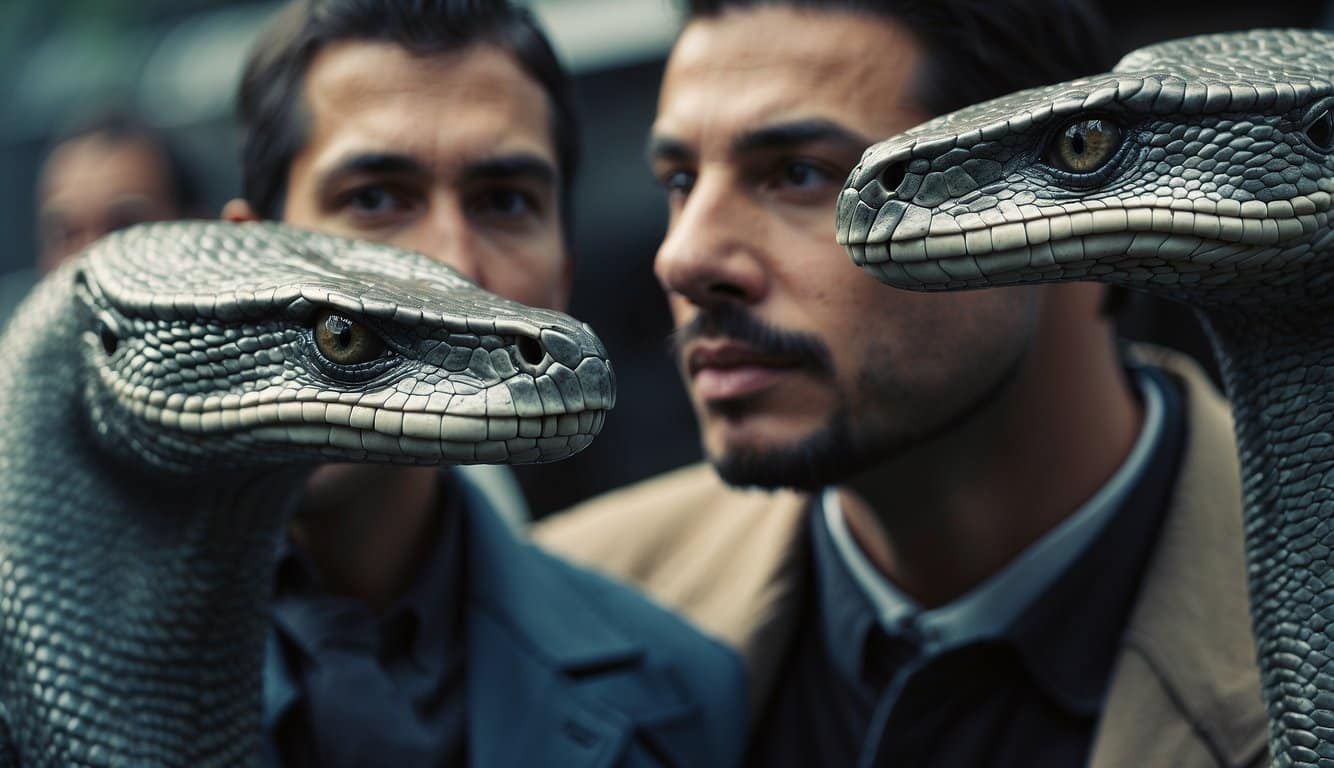 Strange cobras interacting with humans