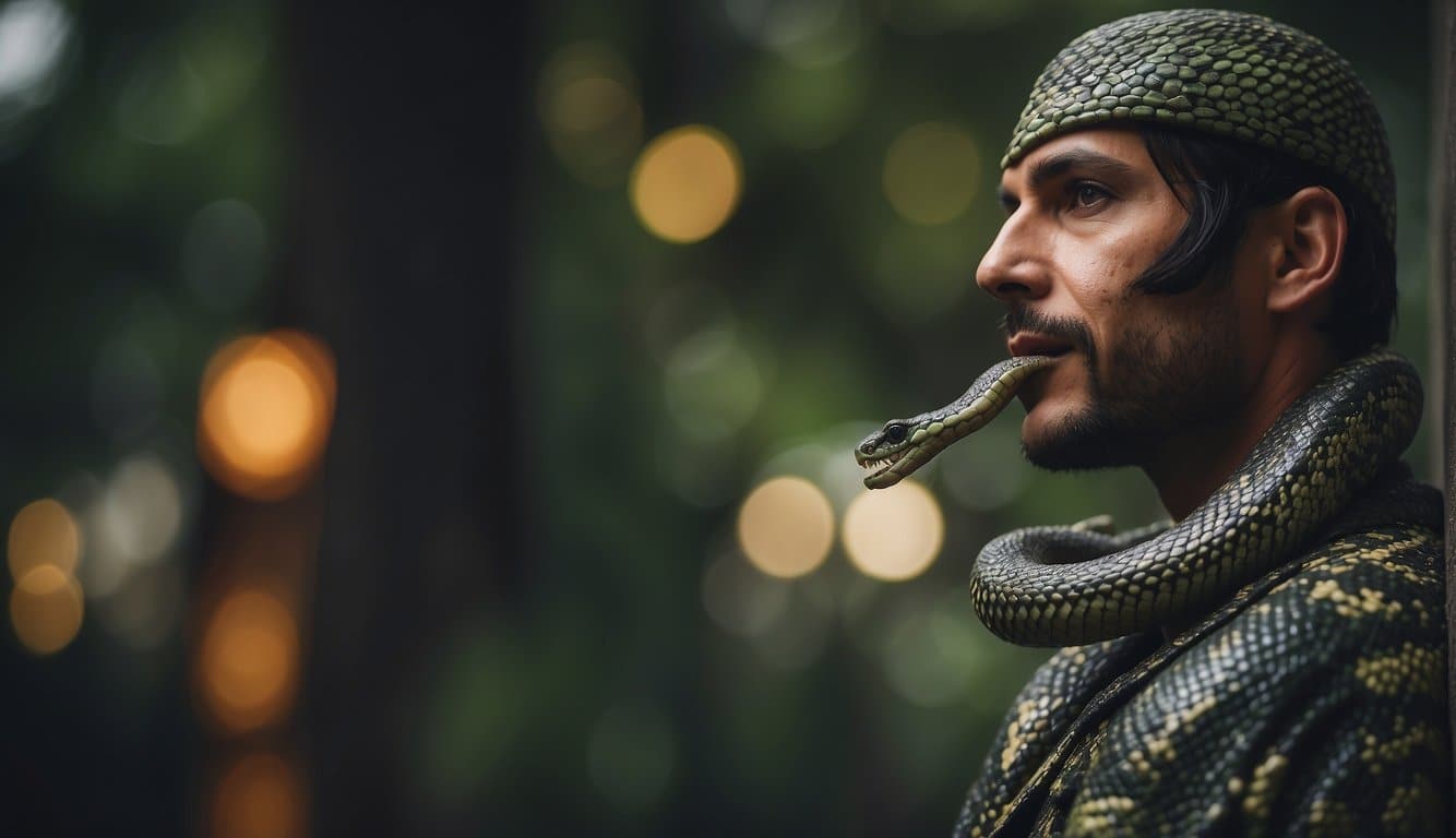 A serpent man in a popular culture setting