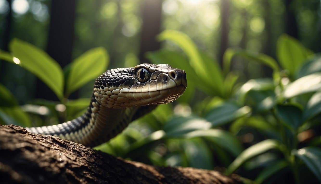 Serpente Classificações Inferiores: O Que São E Como Funcionam? 4 A snake slithers through a lush forest, its scales glistening in the sunlight as it moves with purpose and grace
