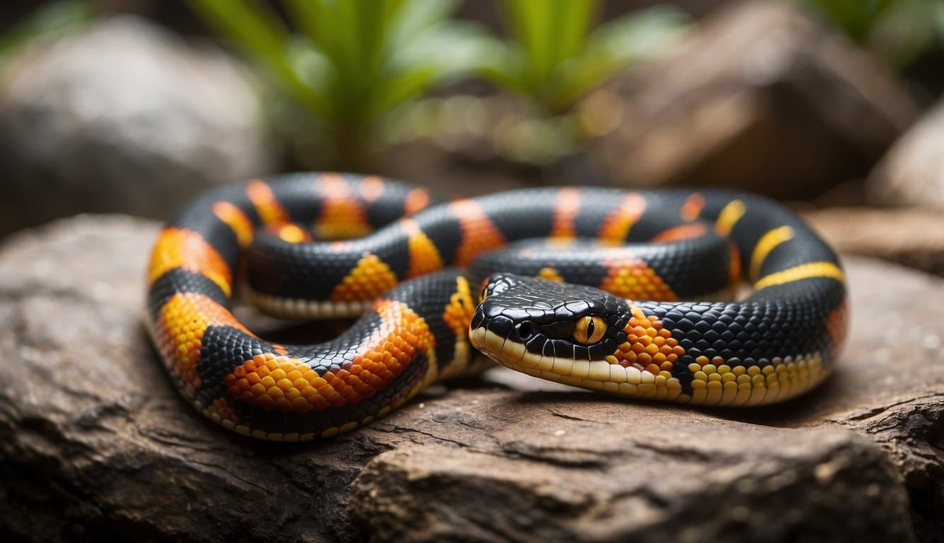 Cacique Cobra Coral: História E Significado 5 A coral snake slithers through a historical indigenous village, surrounded by cultural artifacts and societal symbols