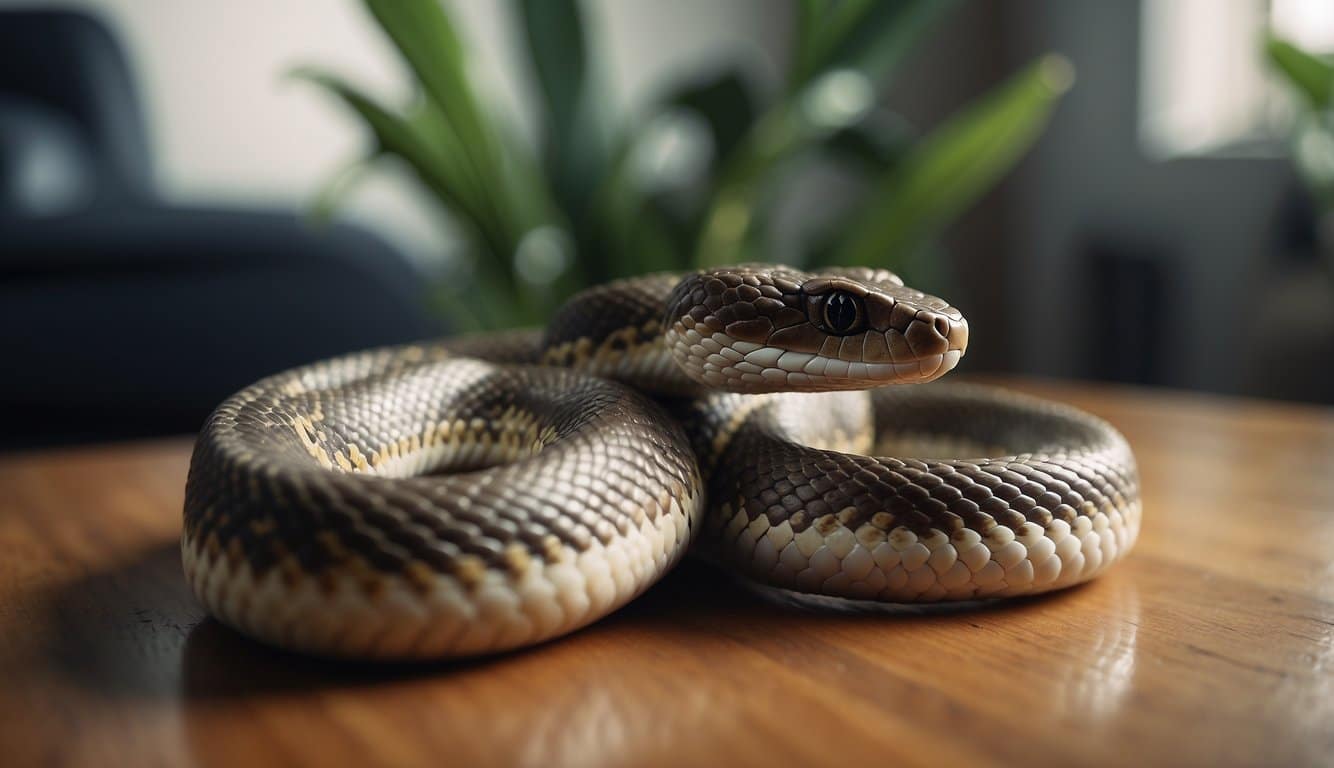 Cobra De Estimação Preço: Quanto Custa Ter Uma Cobra Em Casa? 5 A pet snake with a problem and a solution in a cozy home environment