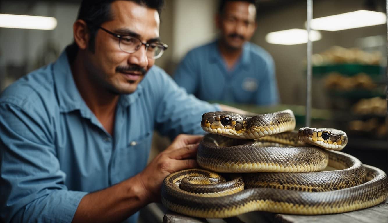 A snake breeder providing post-purchase care and support to customers, ensuring successful adoption and ongoing welfare of the snakes