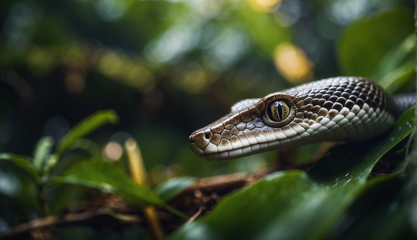 Filmes De Cobra: Os 11 Melhores Filmes Com Cobras 5 A snake slithers through a vibrant jungle, surrounded by diverse cultural and social elements